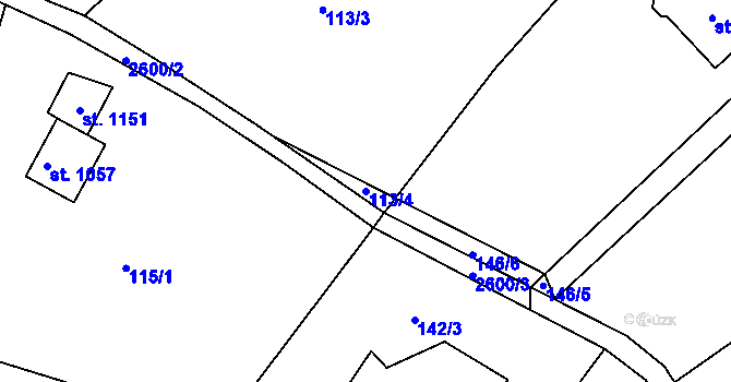 Parcela st. 113/4 v KÚ Šumburk nad Desnou, Katastrální mapa