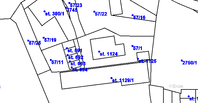 Parcela st. 1124 v KÚ Šumburk nad Desnou, Katastrální mapa