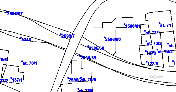Parcela st. 2586/68 v KÚ Tasov nad Veličkou, Katastrální mapa