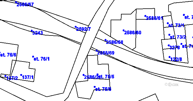 Parcela st. 2586/69 v KÚ Tasov nad Veličkou, Katastrální mapa