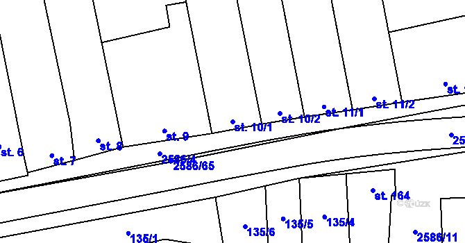 Parcela st. 10/1 v KÚ Tasov nad Veličkou, Katastrální mapa