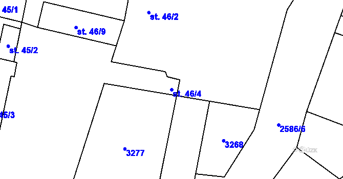 Parcela st. 46/4 v KÚ Tasov nad Veličkou, Katastrální mapa