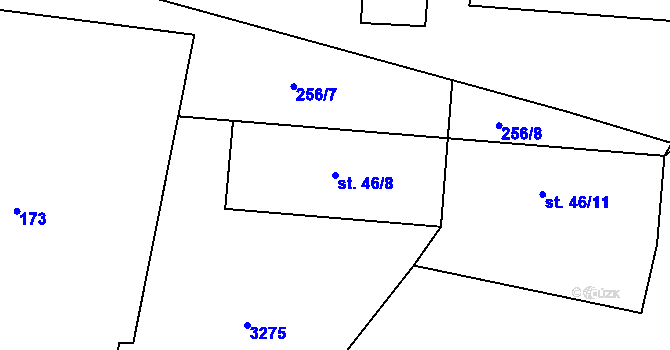 Parcela st. 46/8 v KÚ Tasov nad Veličkou, Katastrální mapa