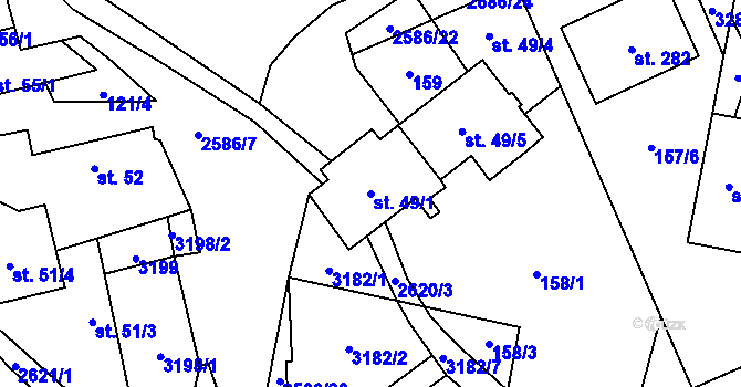 Parcela st. 49/1 v KÚ Tasov nad Veličkou, Katastrální mapa