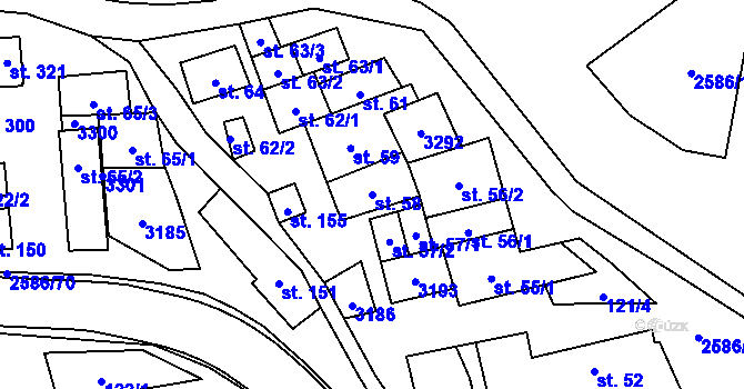 Parcela st. 58 v KÚ Tasov nad Veličkou, Katastrální mapa