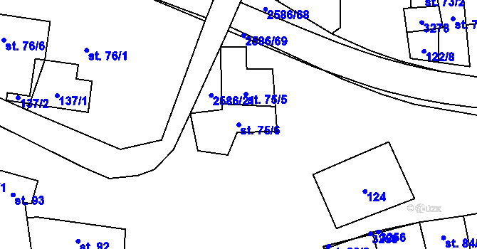 Parcela st. 75/6 v KÚ Tasov nad Veličkou, Katastrální mapa
