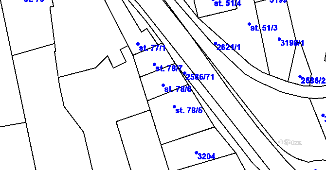 Parcela st. 78/6 v KÚ Tasov nad Veličkou, Katastrální mapa