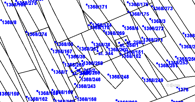 Parcela st. 244 v KÚ Tasov nad Veličkou, Katastrální mapa