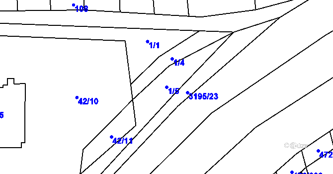Parcela st. 1/5 v KÚ Tasov nad Veličkou, Katastrální mapa