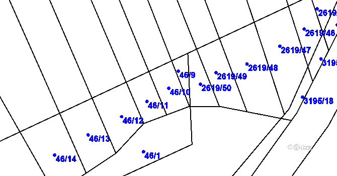 Parcela st. 46/10 v KÚ Tasov nad Veličkou, Katastrální mapa