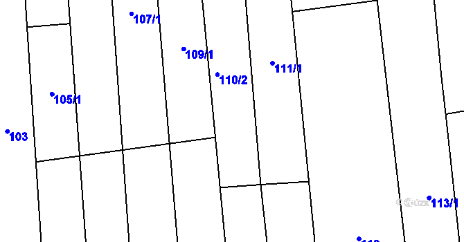 Parcela st. 110 v KÚ Tasov nad Veličkou, Katastrální mapa