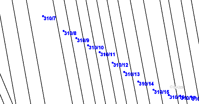 Parcela st. 310/11 v KÚ Tasov nad Veličkou, Katastrální mapa