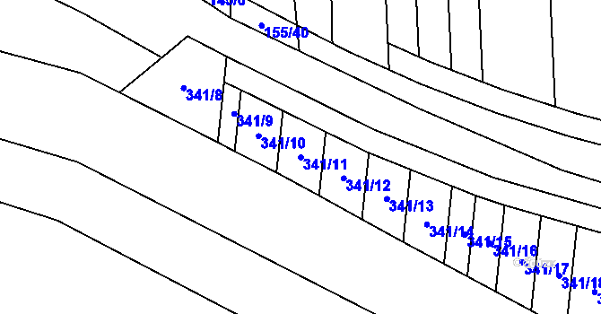Parcela st. 341/11 v KÚ Tasov nad Veličkou, Katastrální mapa
