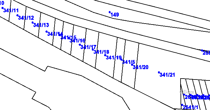 Parcela st. 341/19 v KÚ Tasov nad Veličkou, Katastrální mapa