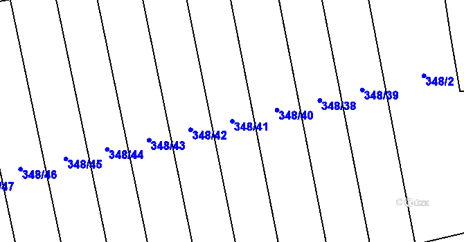 Parcela st. 348/41 v KÚ Tasov nad Veličkou, Katastrální mapa