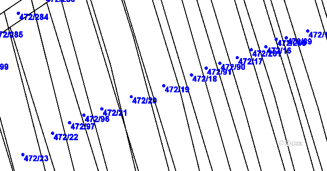 Parcela st. 472/19 v KÚ Tasov nad Veličkou, Katastrální mapa