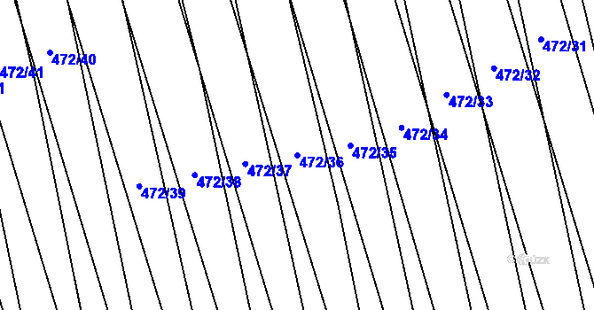 Parcela st. 472/36 v KÚ Tasov nad Veličkou, Katastrální mapa