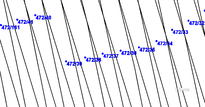 Parcela st. 472/37 v KÚ Tasov nad Veličkou, Katastrální mapa