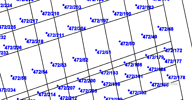 Parcela st. 472/51 v KÚ Tasov nad Veličkou, Katastrální mapa