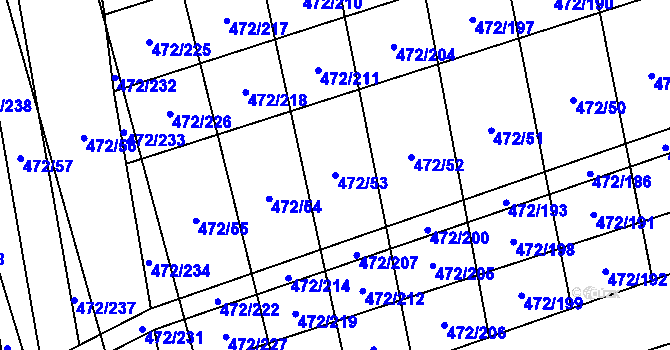 Parcela st. 472/53 v KÚ Tasov nad Veličkou, Katastrální mapa