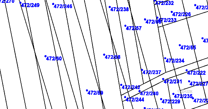 Parcela st. 472/58 v KÚ Tasov nad Veličkou, Katastrální mapa