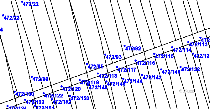 Parcela st. 472/93 v KÚ Tasov nad Veličkou, Katastrální mapa