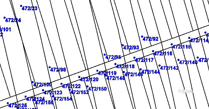 Parcela st. 472/95 v KÚ Tasov nad Veličkou, Katastrální mapa