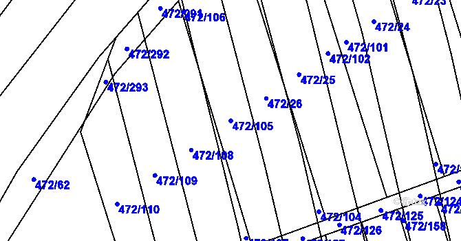 Parcela st. 472/105 v KÚ Tasov nad Veličkou, Katastrální mapa