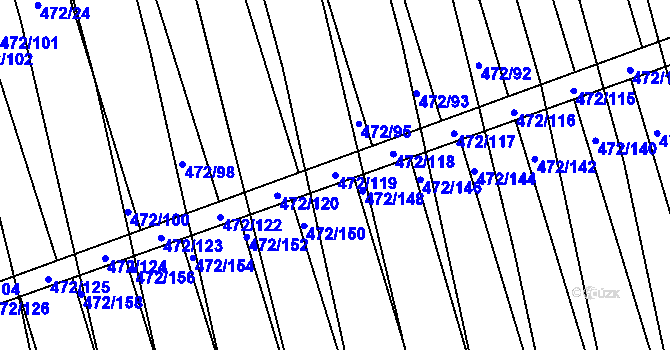 Parcela st. 472/119 v KÚ Tasov nad Veličkou, Katastrální mapa