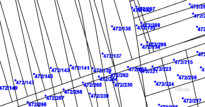 Parcela st. 472/137 v KÚ Tasov nad Veličkou, Katastrální mapa