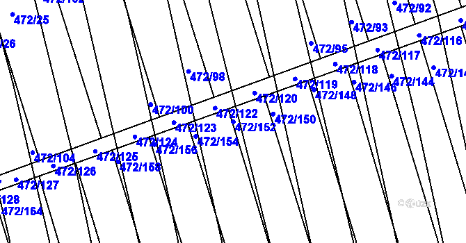 Parcela st. 472/152 v KÚ Tasov nad Veličkou, Katastrální mapa