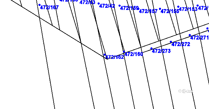 Parcela st. 472/162 v KÚ Tasov nad Veličkou, Katastrální mapa
