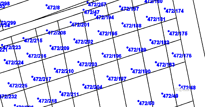 Parcela st. 472/196 v KÚ Tasov nad Veličkou, Katastrální mapa