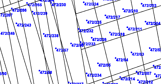 Parcela st. 472/233 v KÚ Tasov nad Veličkou, Katastrální mapa