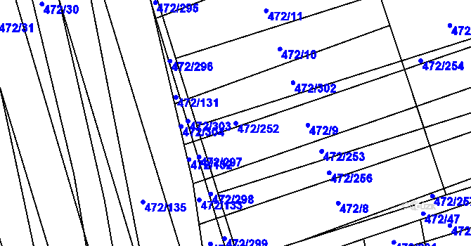 Parcela st. 472/252 v KÚ Tasov nad Veličkou, Katastrální mapa