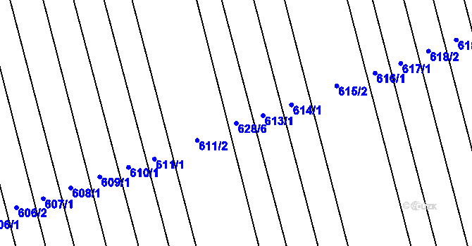 Parcela st. 628/6 v KÚ Tasov nad Veličkou, Katastrální mapa