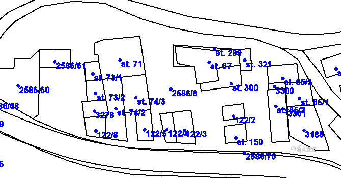 Parcela st. 2586/8 v KÚ Tasov nad Veličkou, Katastrální mapa