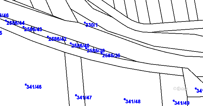 Parcela st. 2586/36 v KÚ Tasov nad Veličkou, Katastrální mapa