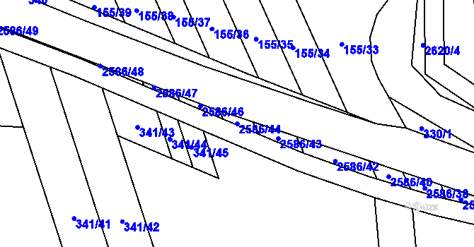 Parcela st. 2586/44 v KÚ Tasov nad Veličkou, Katastrální mapa