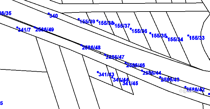 Parcela st. 2586/47 v KÚ Tasov nad Veličkou, Katastrální mapa