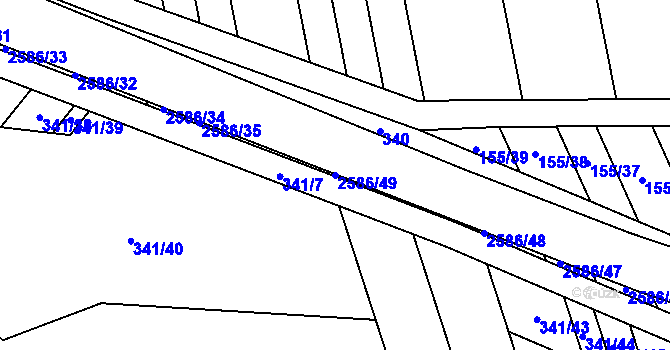 Parcela st. 2586/49 v KÚ Tasov nad Veličkou, Katastrální mapa