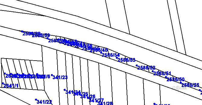 Parcela st. 2586/54 v KÚ Tasov nad Veličkou, Katastrální mapa
