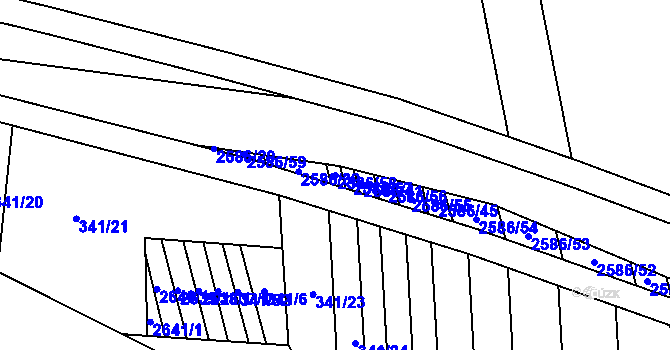 Parcela st. 2586/58 v KÚ Tasov nad Veličkou, Katastrální mapa