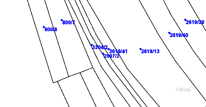 Parcela st. 2597/2 v KÚ Tasov nad Veličkou, Katastrální mapa