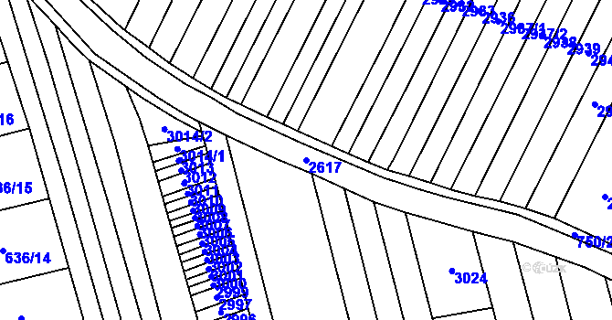 Parcela st. 2617 v KÚ Tasov nad Veličkou, Katastrální mapa