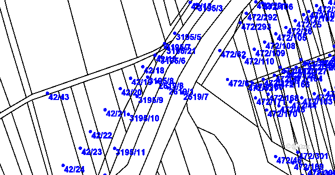 Parcela st. 2619/1 v KÚ Tasov nad Veličkou, Katastrální mapa