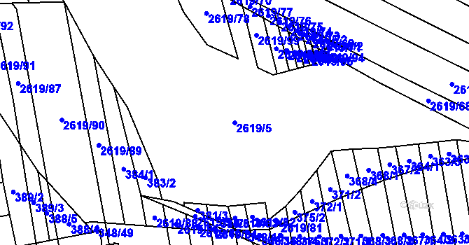 Parcela st. 2619/5 v KÚ Tasov nad Veličkou, Katastrální mapa