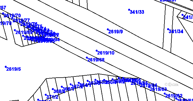 Parcela st. 2619/10 v KÚ Tasov nad Veličkou, Katastrální mapa