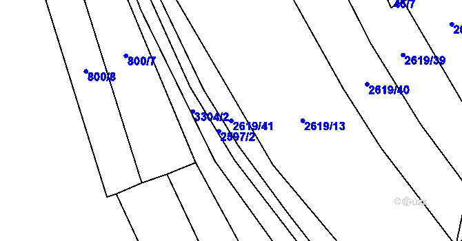 Parcela st. 2619/41 v KÚ Tasov nad Veličkou, Katastrální mapa