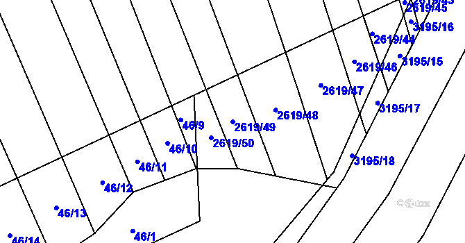 Parcela st. 2619/49 v KÚ Tasov nad Veličkou, Katastrální mapa